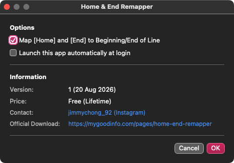 Home & End Remapper Screenshot